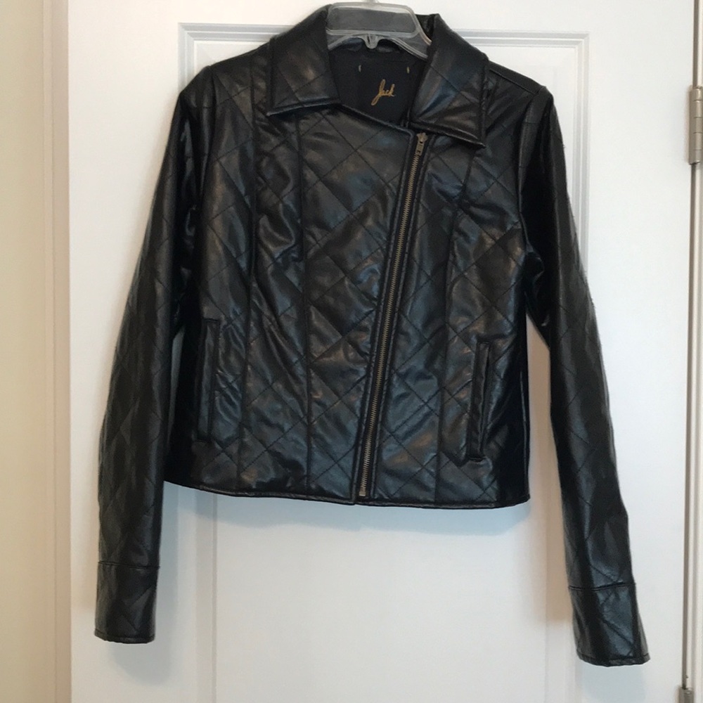 Faux black leather jacket - Picture 1 of 8